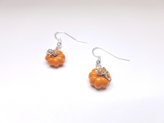 Preview: Kürbis Ohrringe orange silberfarben pumpkin